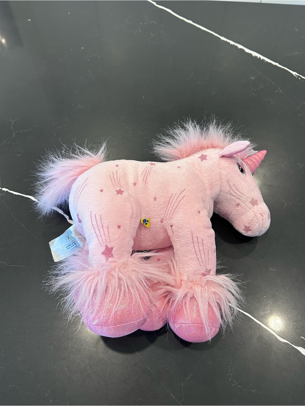 Build-A-Bear Shooting Stars Pink Unicorn Plush Vintage Y2K Sparkle Stuffed Horse